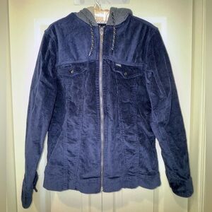 Tony Hawk Blue Corduroy Hooded Skater Jacket size Small (Fits women's small)VGUC